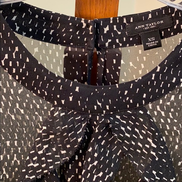 ANN TAYLOR Black Sheer Blouse - Picture 2 of 8